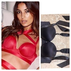 Victoria Secrets 2005 RARE Very Sexy Black Bra Satin Straps Multi Way NWOT